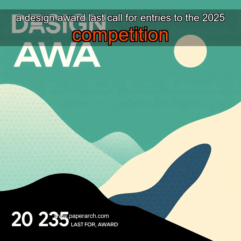 Artistic representation for a design award last call for entries to the 2025 competition