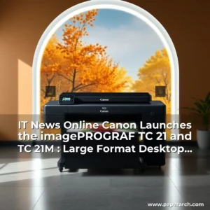 Artistic representation for IT News Online Canon Launches the imagePROGRAF TC 21 and TC 21M : Large Format Desktop Printers with Enhanced Usability and Environmental Features