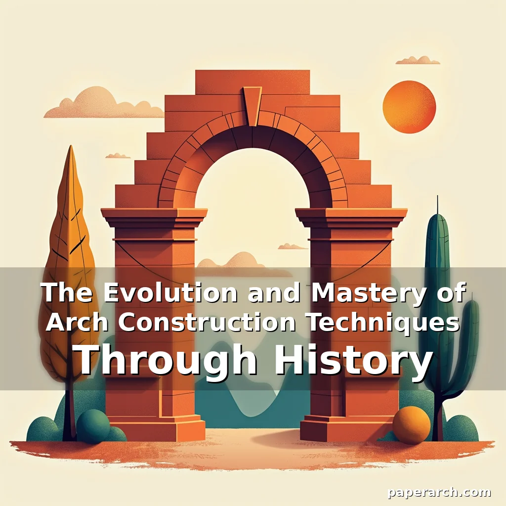 Artistic representation for The Evolution and Mastery of Arch Construction Techniques Through History